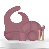 Baby Feeding Essential Baby Dinner Set Infant Training Eating Utensils-Pack of 7 - Rosewood